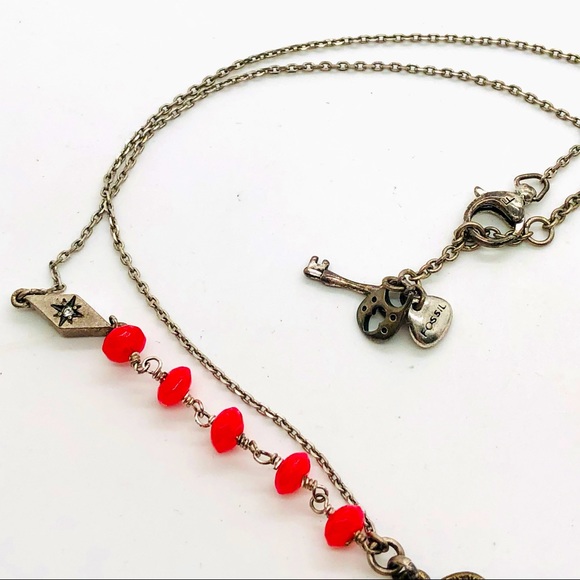 Vintage Fossil Necklace & Y coin Necklace - Picture 12 of 14